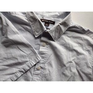 Michael Kors men's white geometric button up shirt size XL